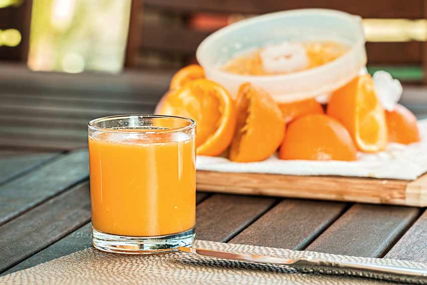 Orange juice before bed